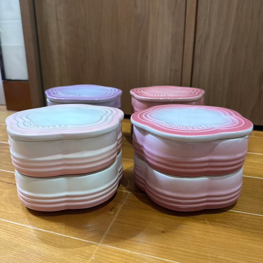 LE CREUSET スタッキングラムカン フルール 全色4個セット お重