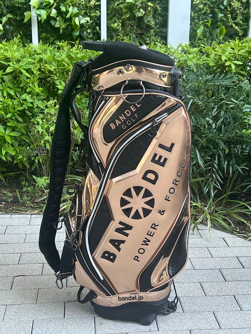 BANDEL Golf / バンデル　キャディバッグ　クロコ型押し　金ｘ黒