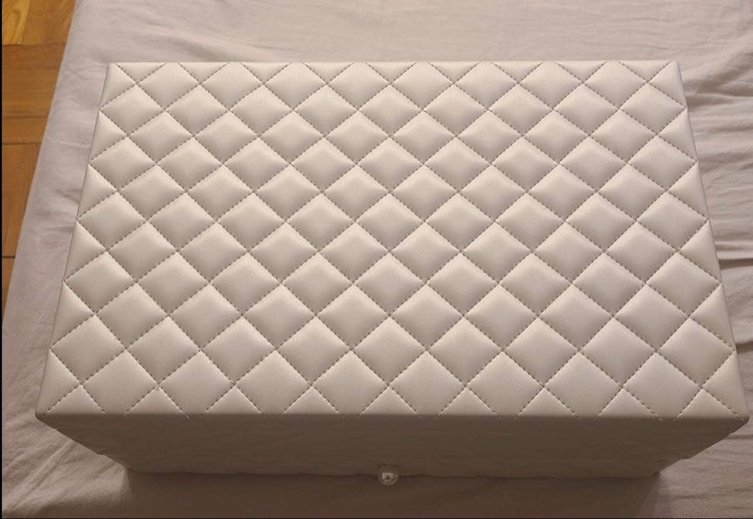 ミラー付きキルティングアクセサリーケース　大容量　ジュエリーケース