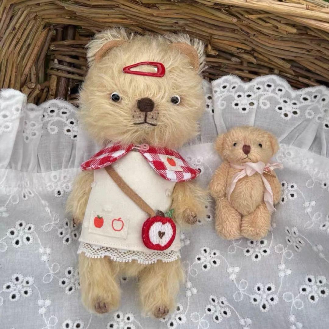 アップルテディベア 熊 アーティストベア 海外作家様 ハンドメイド ぬいぐるみ