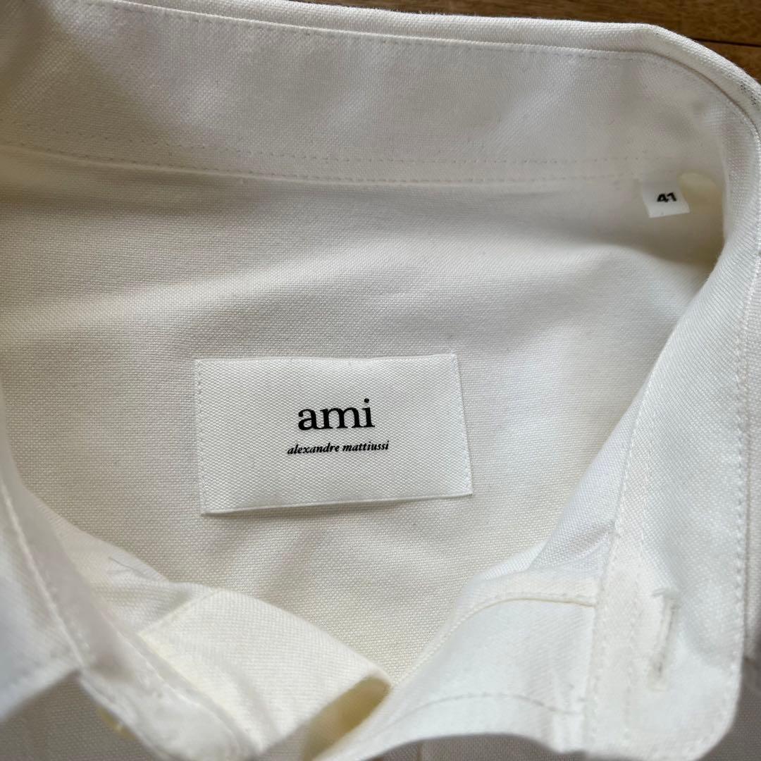 AMI Paris ハートロゴ刺繍 ボタンダウンシャツ　オーバーサイズ