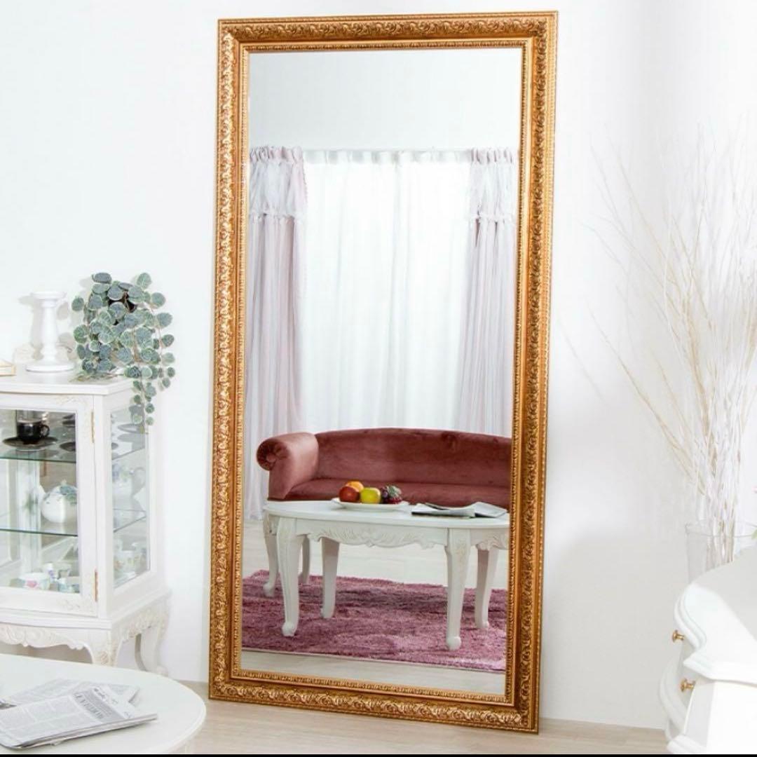 アンティーク調ゴールドミラー 全身鏡　姿見　※商品説明を必ずご確認ください※