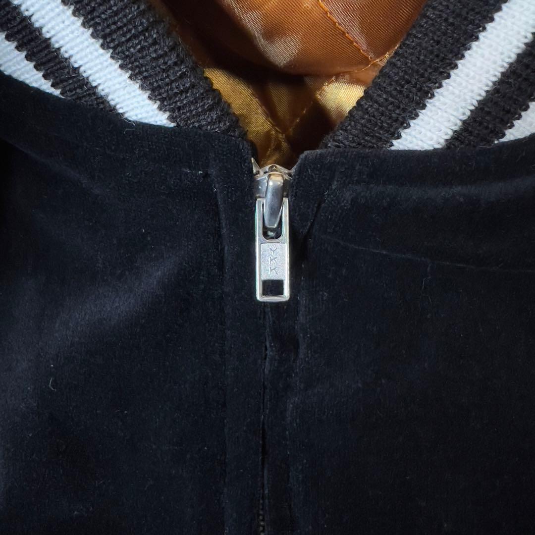 未使用 3L hoshihime 星姫 別珍 ベロアスカジャン 双龍 ブラック