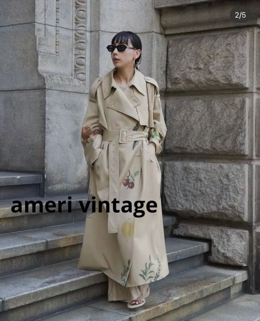 Ameri vintage トレンチコート