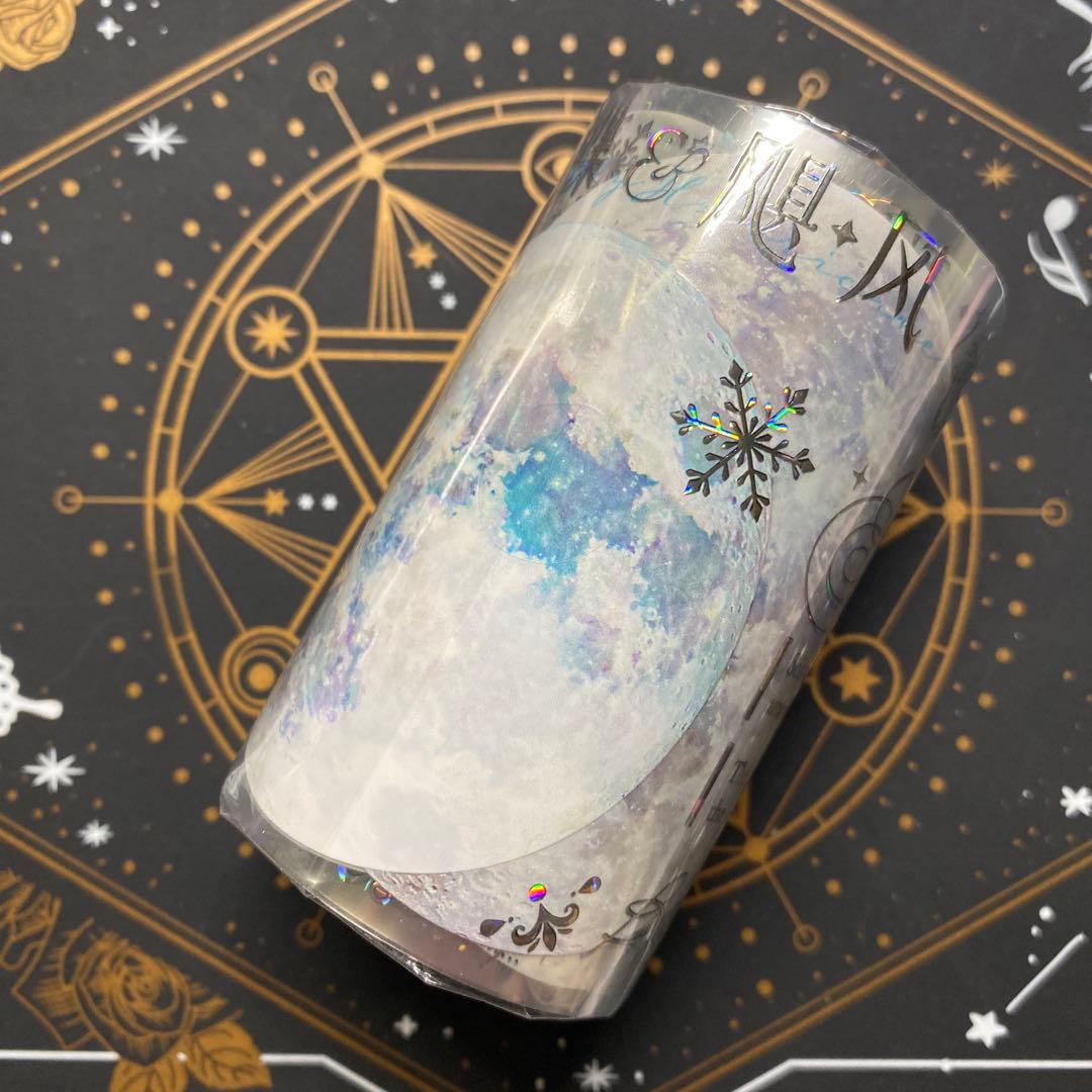 【8884】海外　マステ　2/4/巻　貝殻銀マスキングテープ　月　文字　装飾系