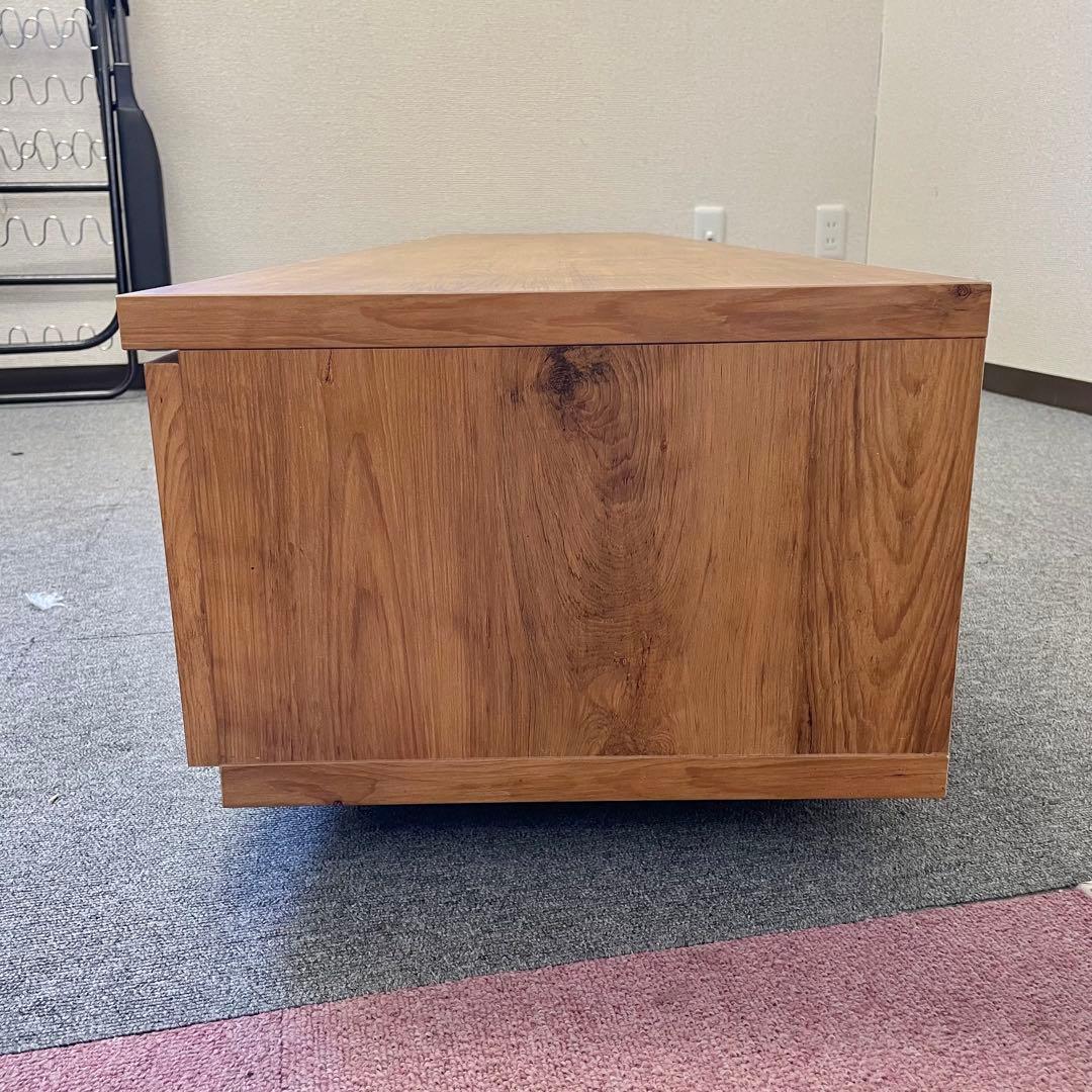 【美品】テレビ台 ローボード ヴィンテージ調 ダークガラス扉 日本製F