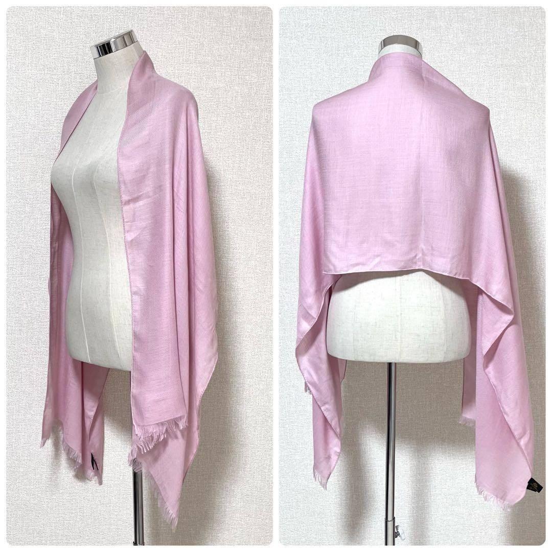 【美品】Loro Piana/ロロピアーナ　カシミヤ&シルク　ストール　ピンク