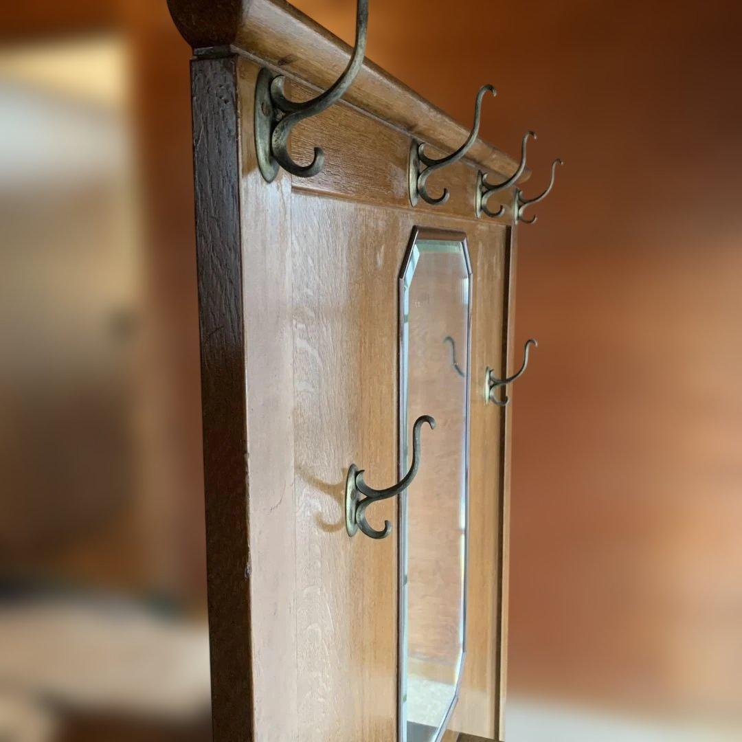 レトロ　傘立て　コート掛け　木製