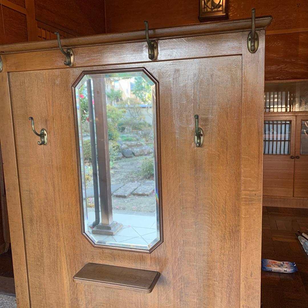 レトロ　傘立て　コート掛け　木製