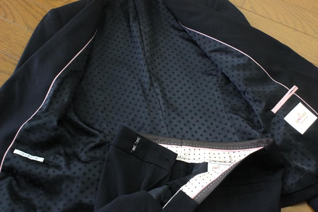 洋服の青山 エヌライン パンツスーツ 上7 下11 未使用に近い 02 新品同様