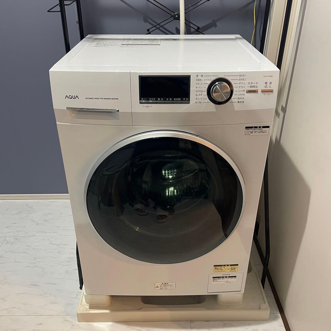 【送料込み】AQUAドラム式洗濯機 AQW-FV800E 8kg 2022年製造