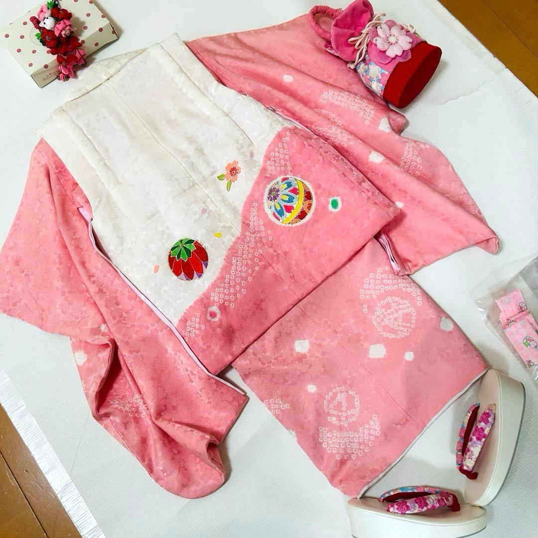 teteNo.119 七五三　3歳 正絹被布フルセット　本絞り