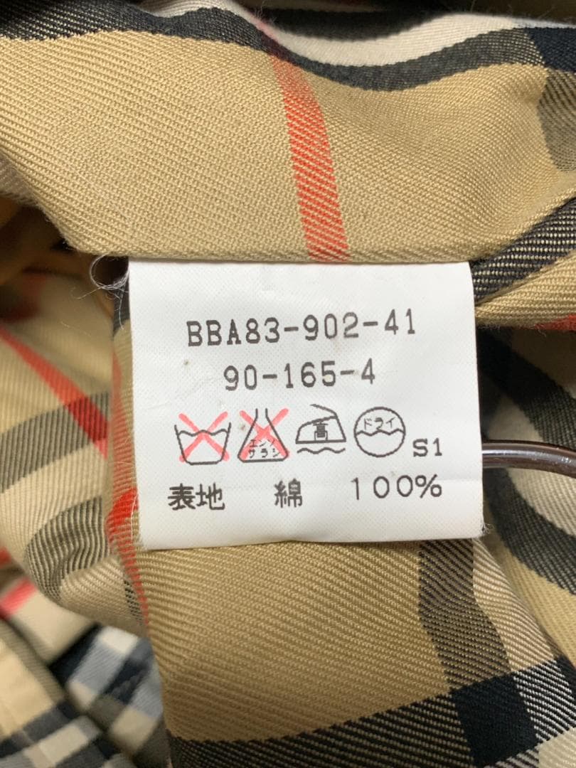 [90s burberrys] C100 裏地チェック コットントレンチコート