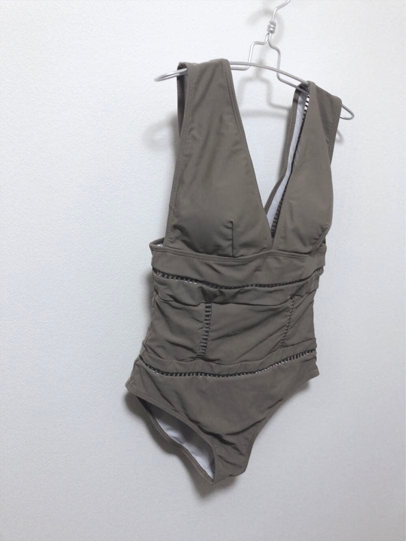 anzie ラダーカット グレージュ ワンピース 水着 スイムウェア