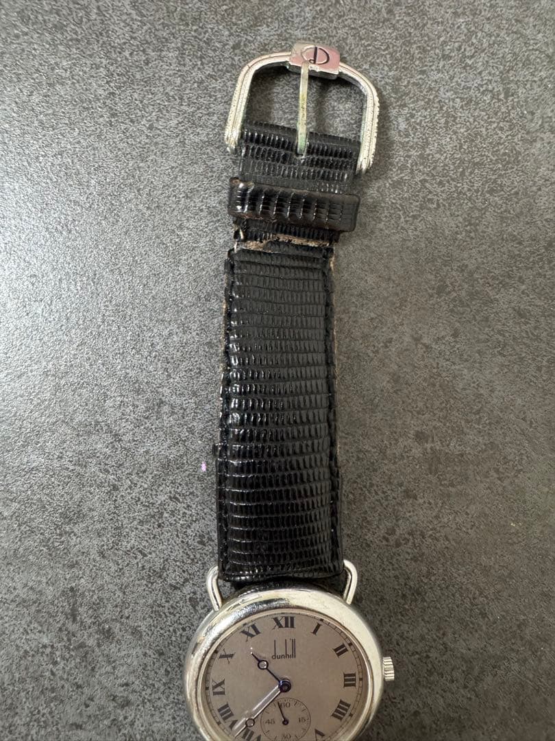 ダンヒル センテナリー スモールセコンド 手巻き SS/レザー腕時計　動作確認済