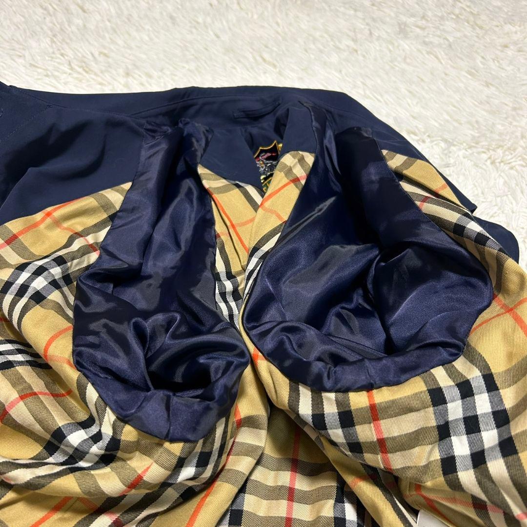 バーバリー BURBERRY ノバチェック エンブレム ネイビー コート