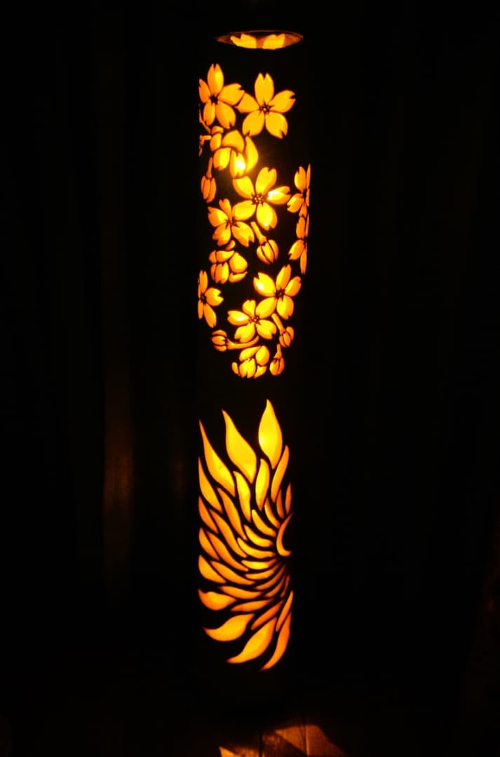 竹灯り　〜桜と太陽〜　竹灯籠　孟宗竹