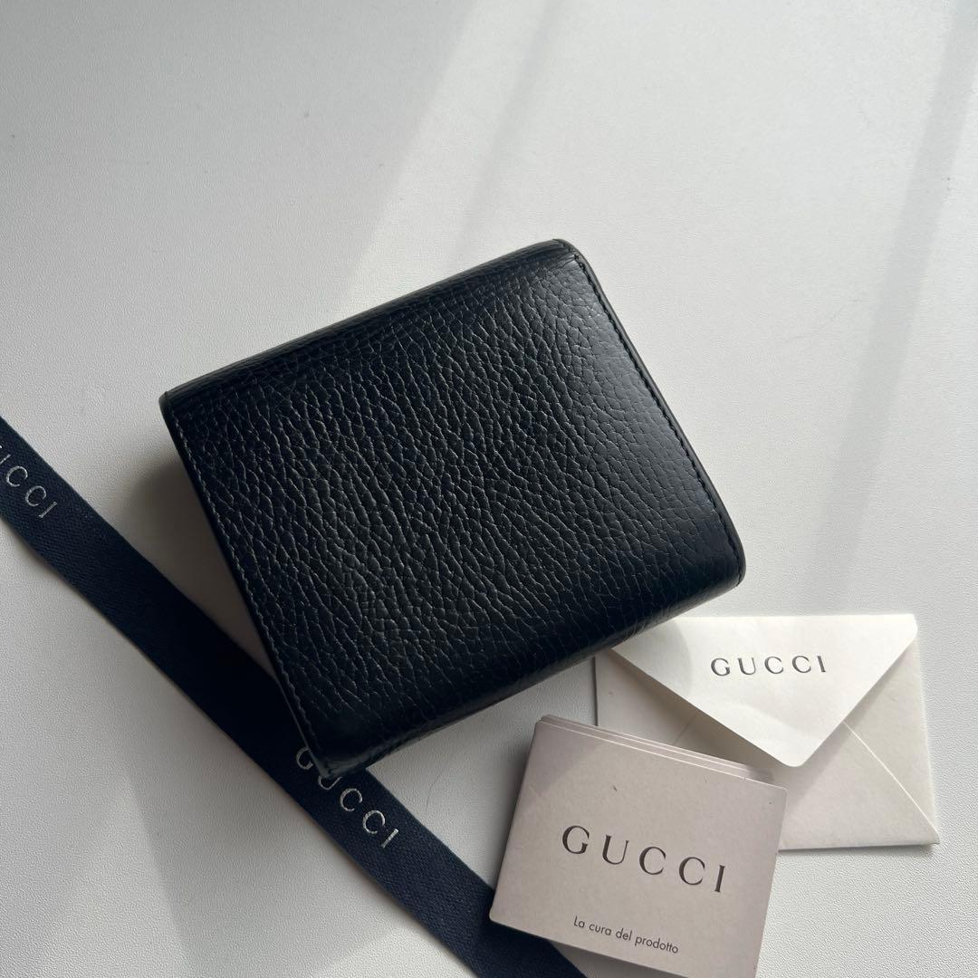 10 極上美品 GUCCI グッチ マーモント 2つ折り財布