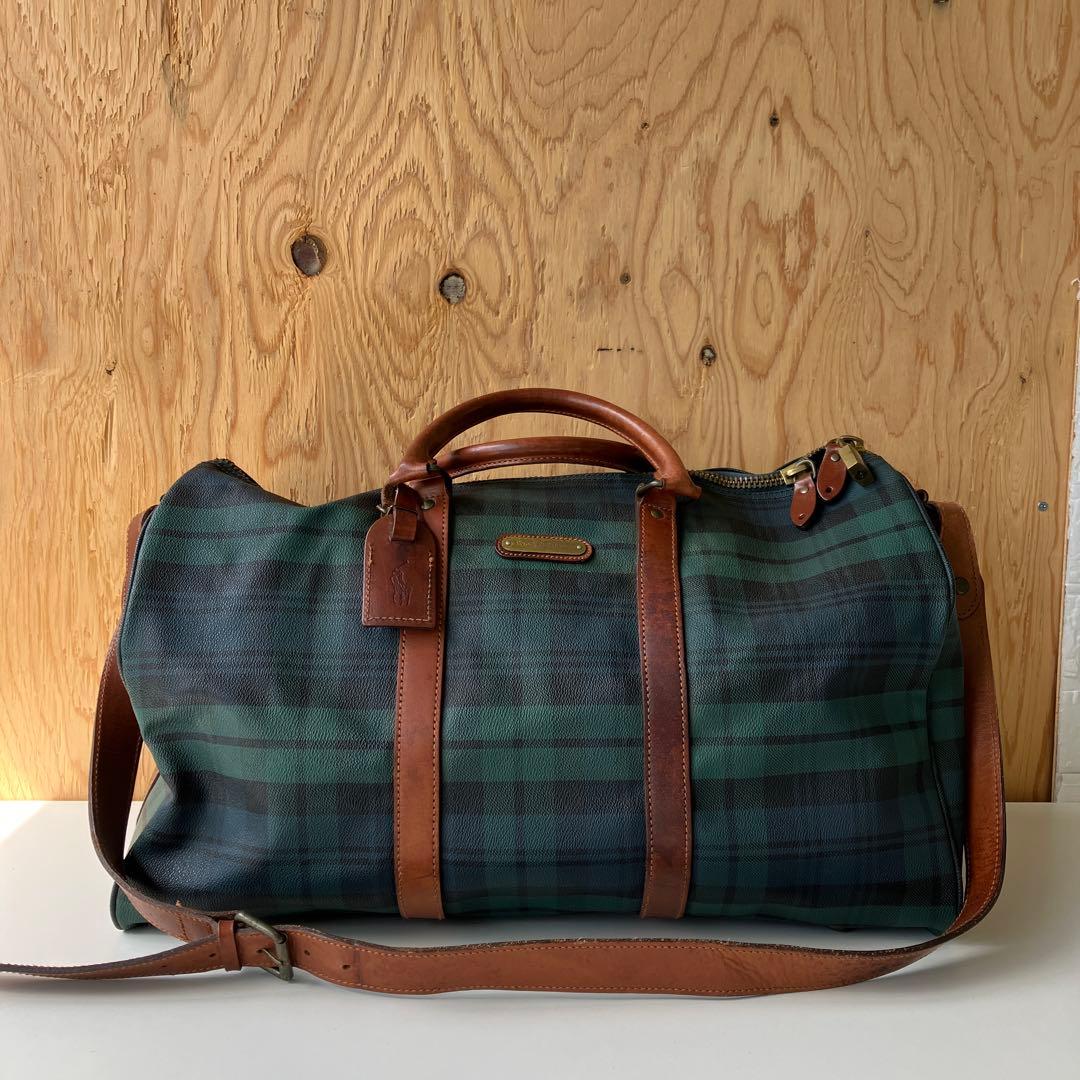 ラルフローレン　ボストンバッグ　チェック柄　PVC　3943