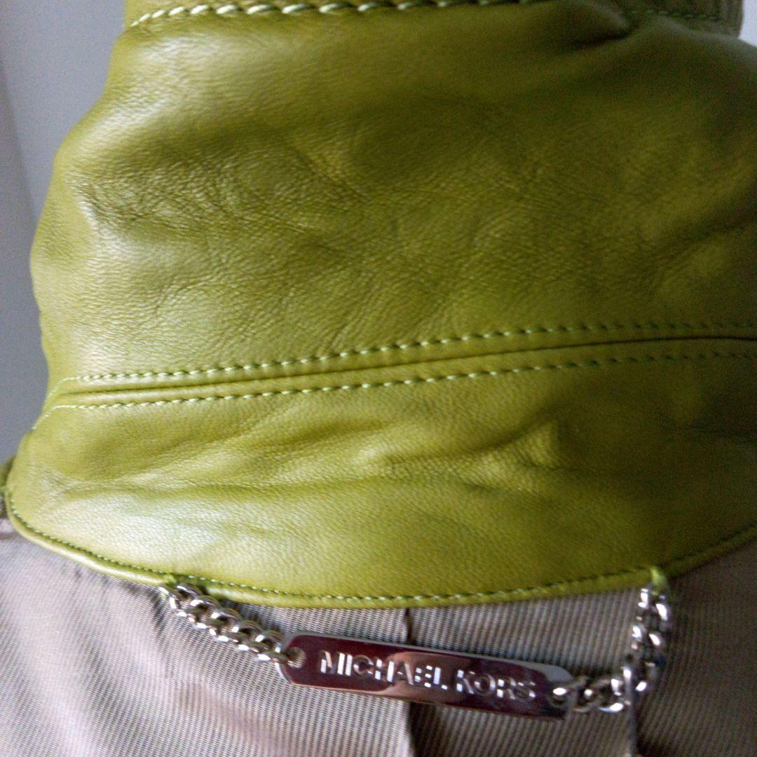 MICHAEL KORS マイケルコース　ライムグリーン レザー ジャケット
