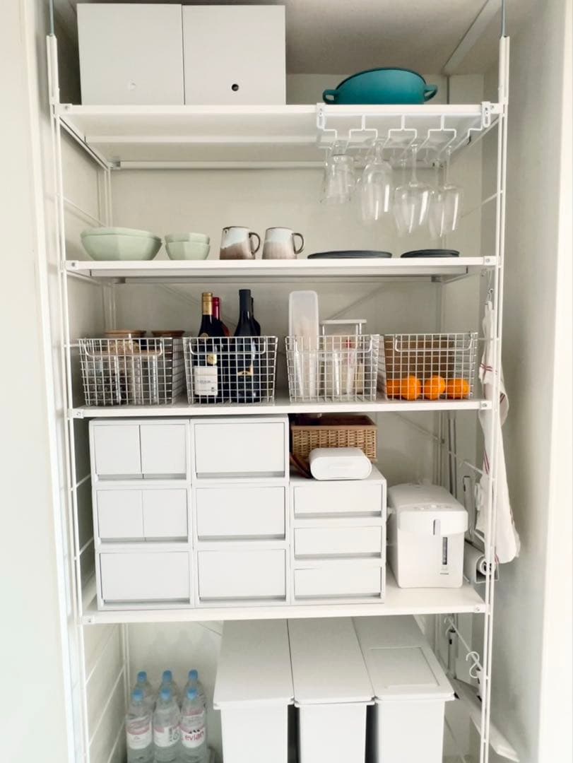 都内配送)無印良品ホワイト スチールシェルフ 4段収納 収納ボックス全て付き