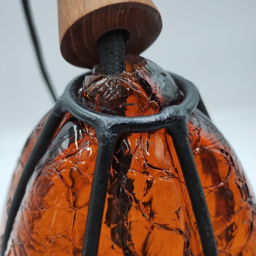 f アンバーガラス 吊り下げライト アンティークヴィンテージ ペンダントライト