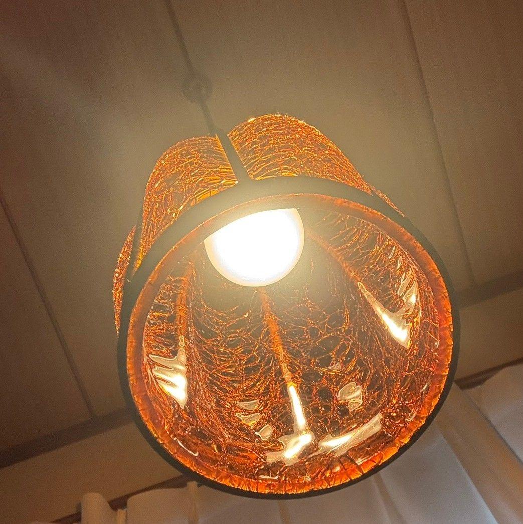 f アンバーガラス 吊り下げライト アンティークヴィンテージ ペンダントライト