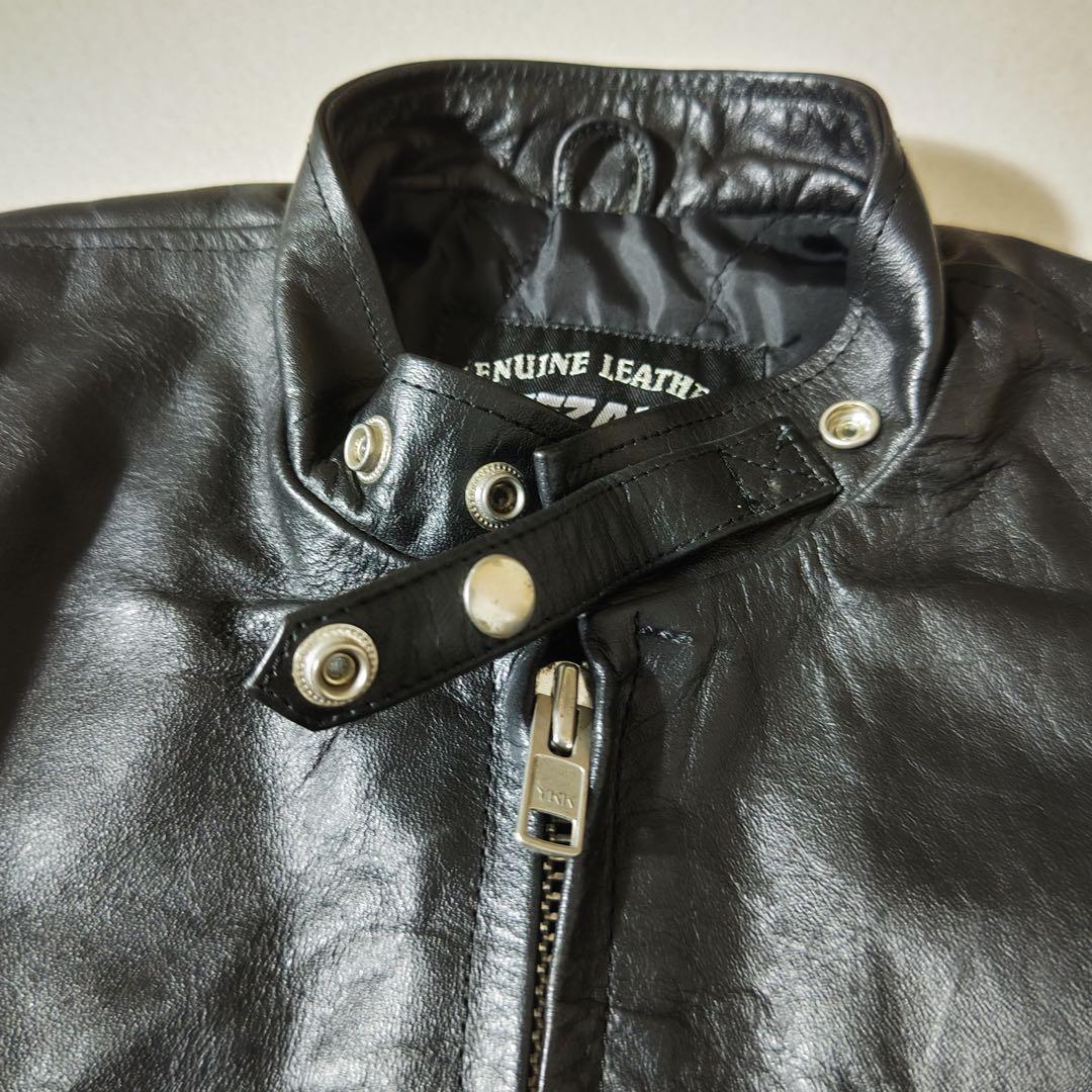 EEZAN　ライダースジャケット　シングル　レザージャケット　本革　黒　立襟