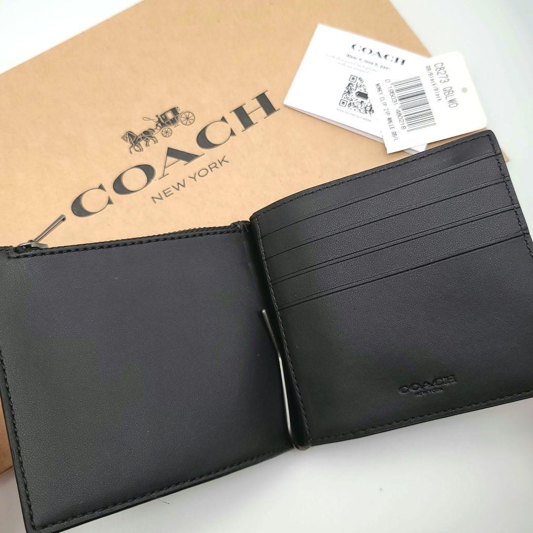 新品　COACH　コーチ　マネークリップ　折り財布