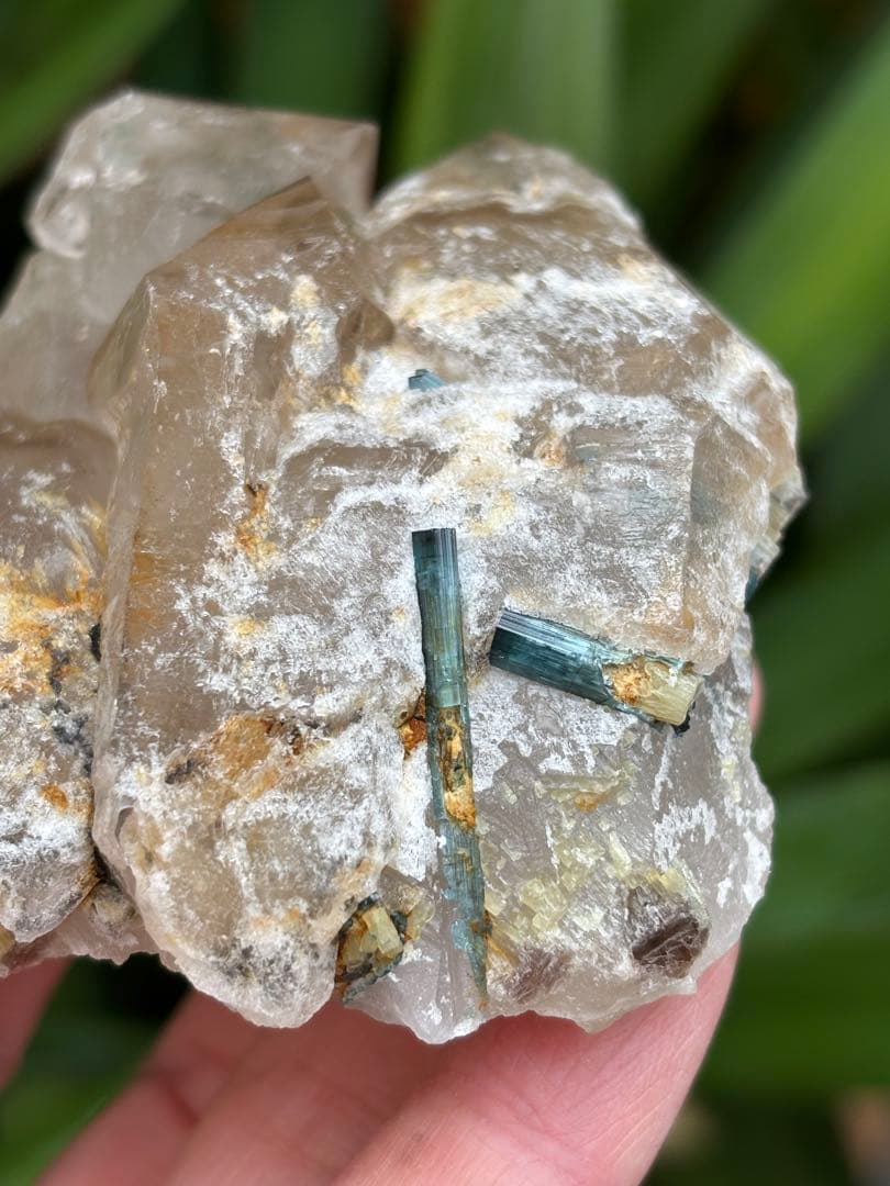 希少　ミナスジェライス州産　シトリン　ジャカレー水晶　トルマリン共生　313g