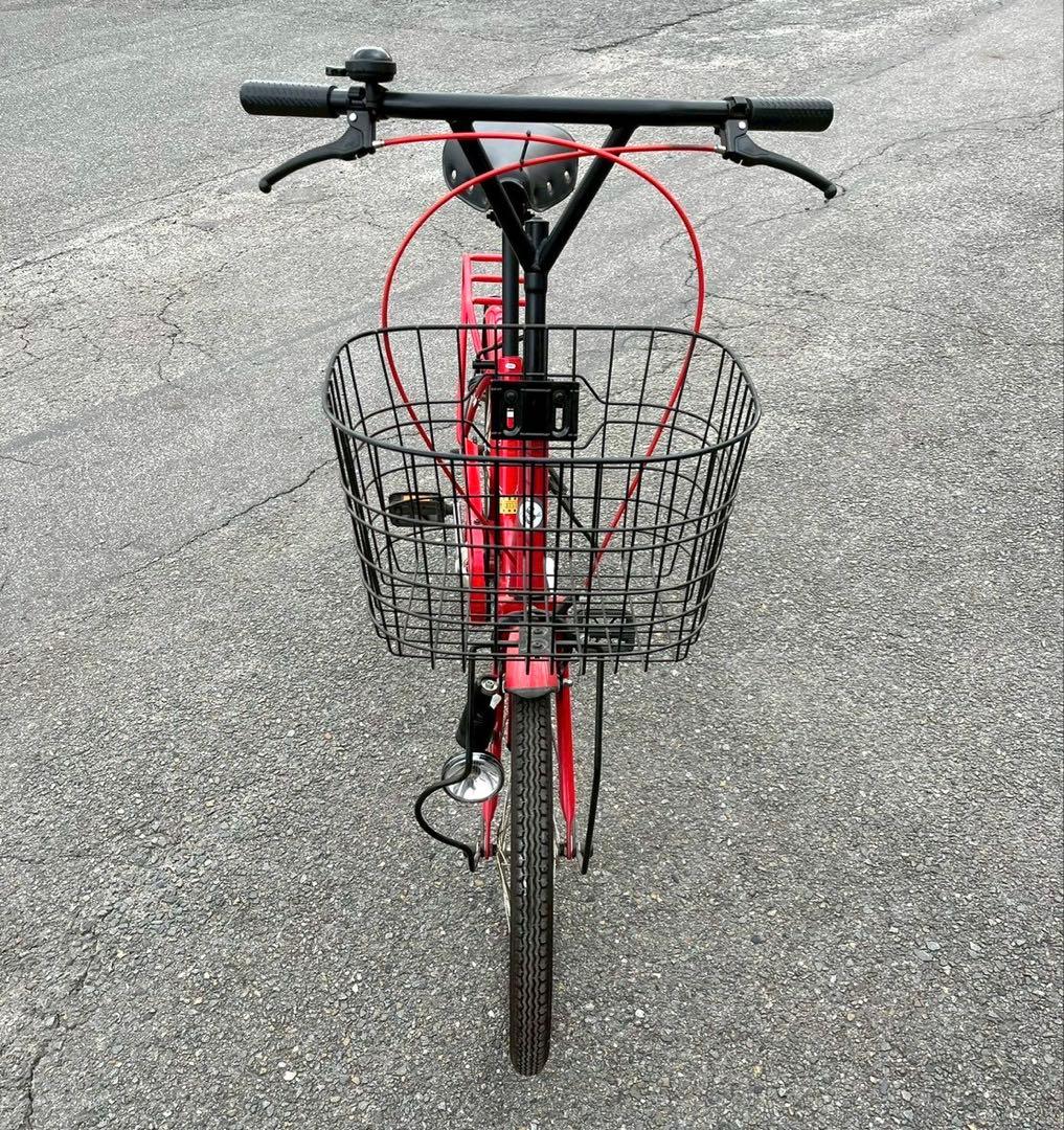 coccinelle 自転車 赤 レトロ おしゃれ コンパクト車【引き取り】