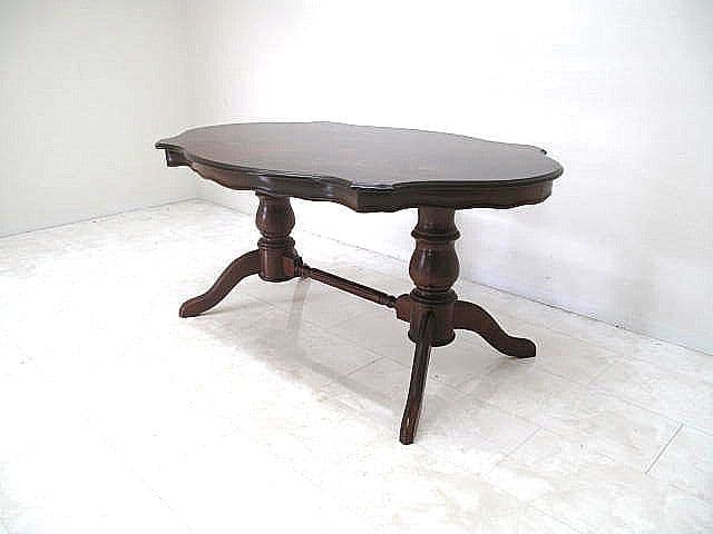 イタリア製クラシックダイニングテーブル W150cm 木象嵌装飾 マルケトリー