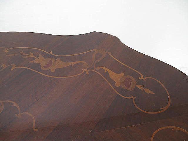 イタリア製クラシックダイニングテーブル W150cm 木象嵌装飾 マルケトリー