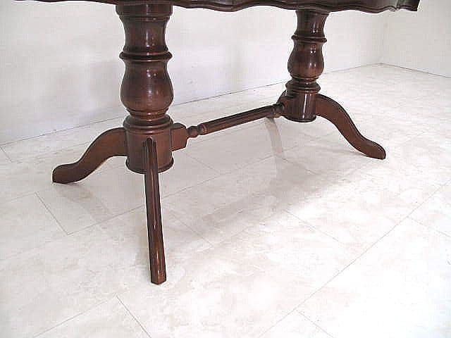 イタリア製クラシックダイニングテーブル W150cm 木象嵌装飾 マルケトリー