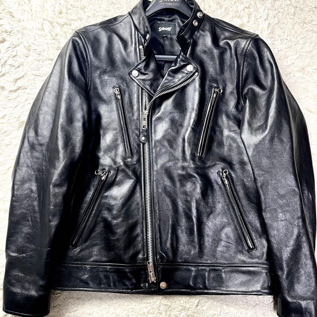 極美品/現行モデル✨ショット セミダブル ライダース レザージャケット Lサイズ