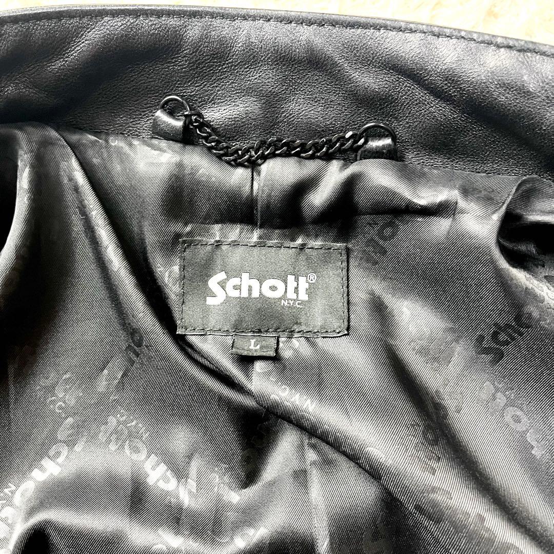 極美品/現行モデル✨ショット セミダブル ライダース レザージャケット Lサイズ