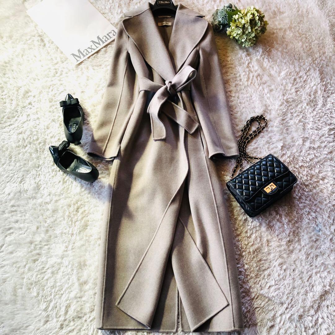 42大きめ✨未使用 現行マックスマーラ コート クチートアマーノグレージュ