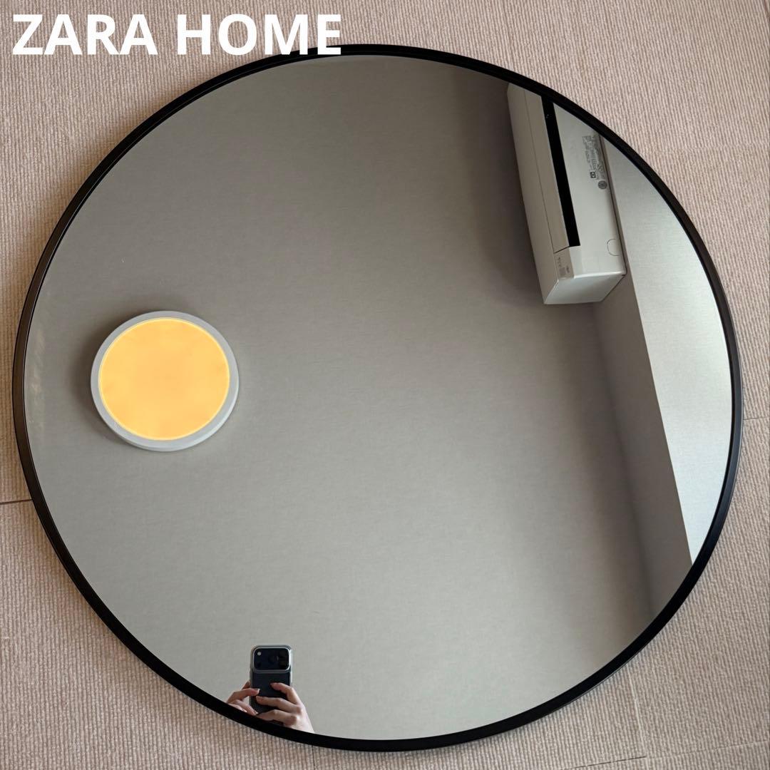 【定価3万円】ZARA  ブラックメタルフレームラウンドミラー
