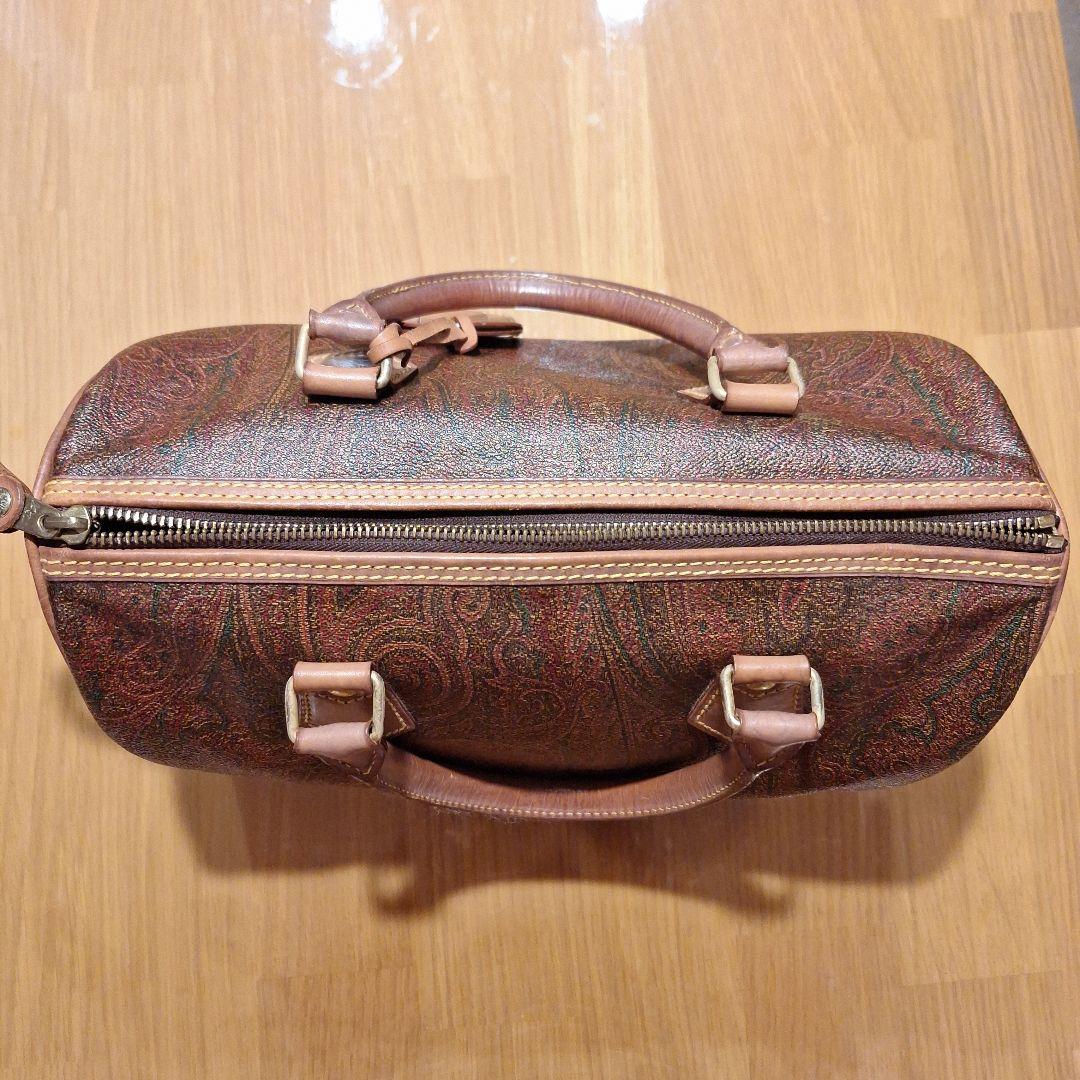 エトロ　ペイズリー柄レザーボストンバッグ