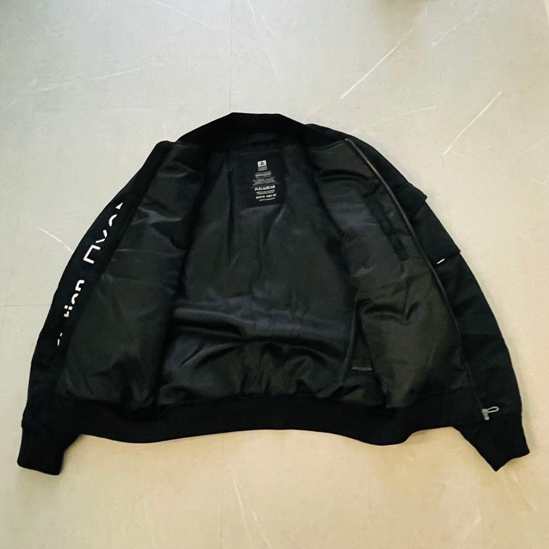 PULL&BEAR プレイステーション　胸元刺繍　 MA-1 ブラック　M