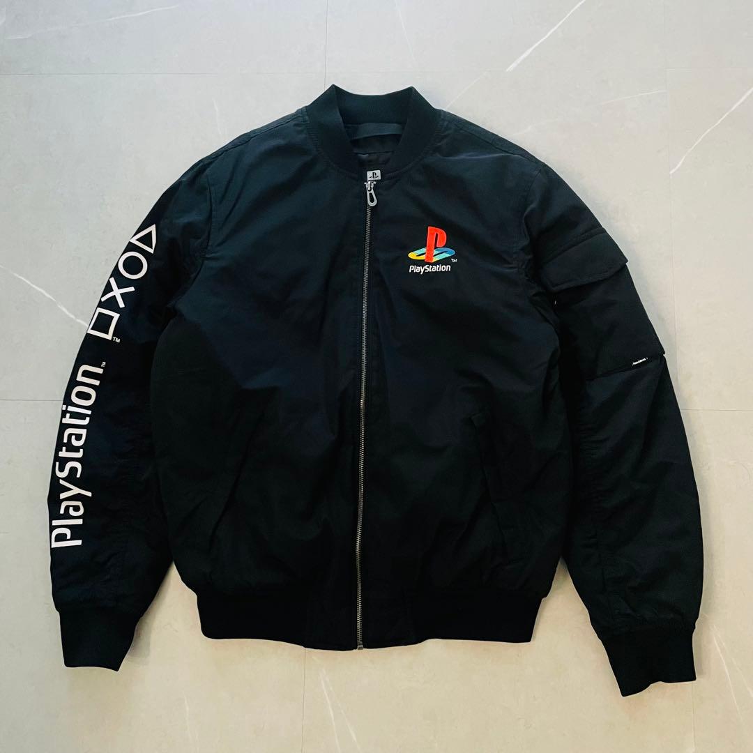 PULL&BEAR プレイステーション　胸元刺繍　 MA-1 ブラック　M