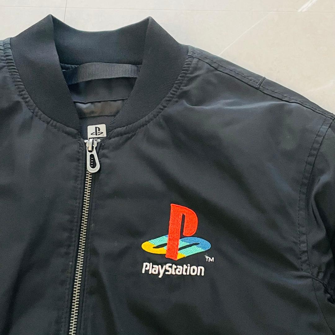 PULL&BEAR プレイステーション　胸元刺繍　 MA-1 ブラック　M
