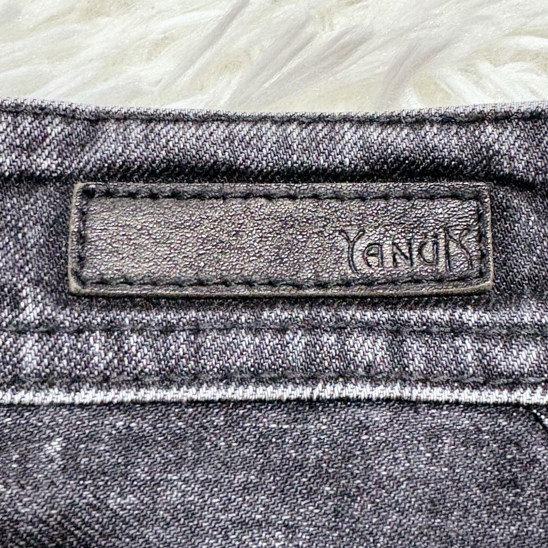 未使用級✨ヤヌーク LEA ボーイズストレート デニムパンツ ユーズドブラック