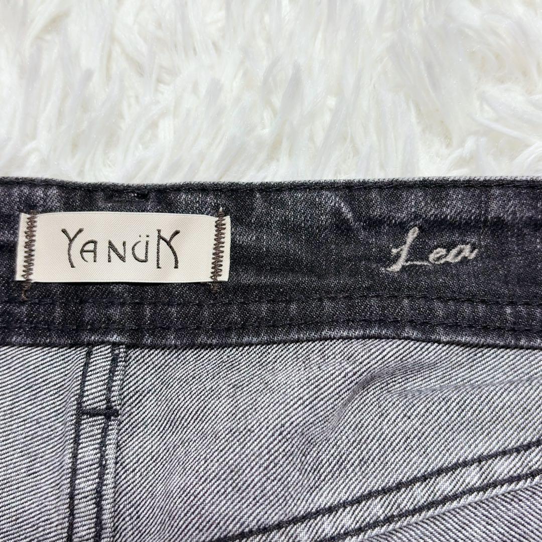 未使用級✨ヤヌーク LEA ボーイズストレート デニムパンツ ユーズドブラック