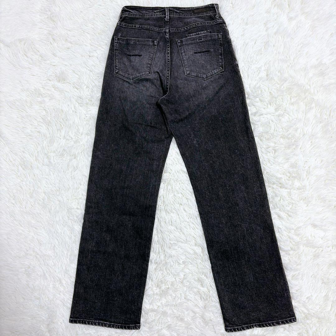 未使用級✨ヤヌーク LEA ボーイズストレート デニムパンツ ユーズドブラック
