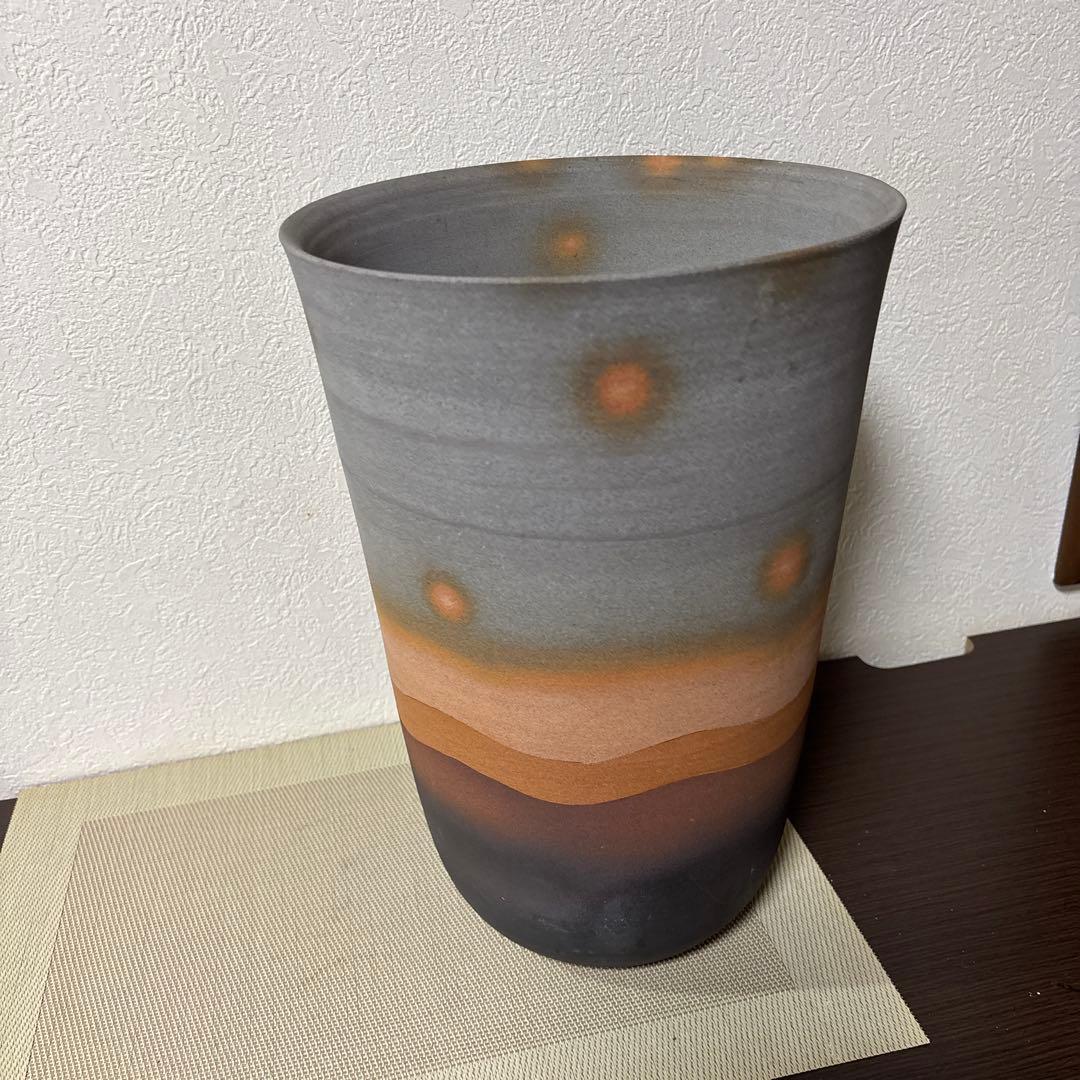 グラデーション陶器花瓶 約34.5cm