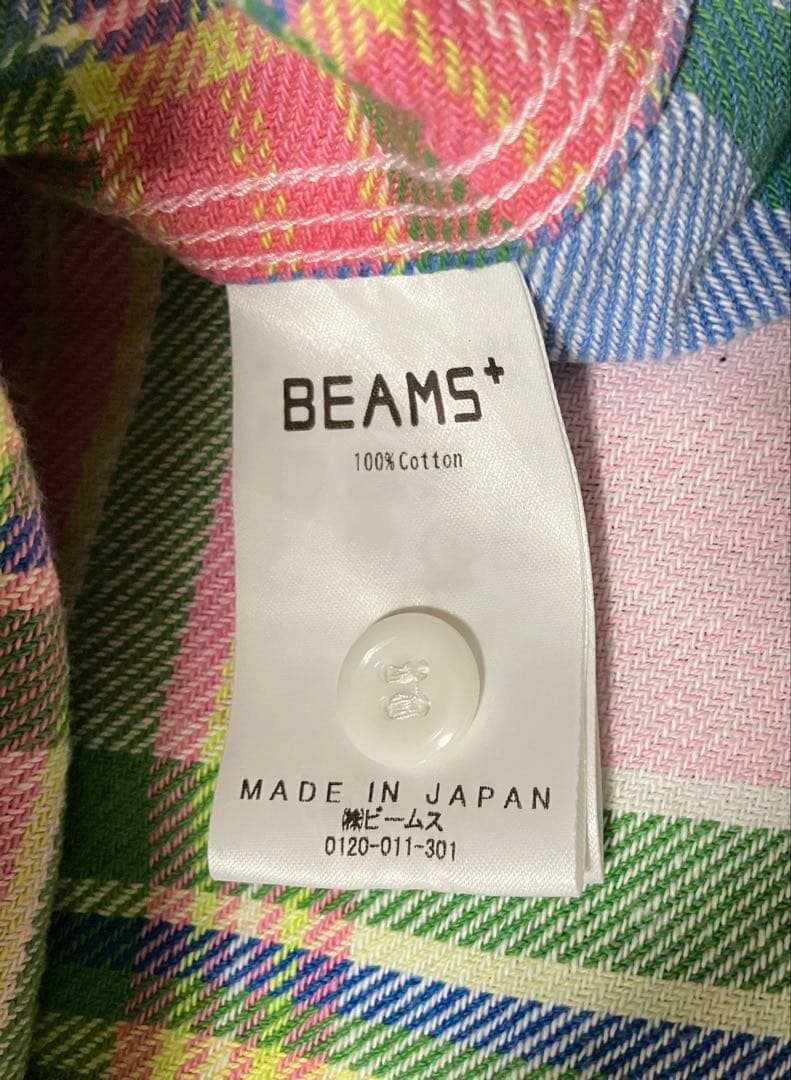 【BEAMS PLUS】インディアンチェック ヘビーフランネル L 日本製