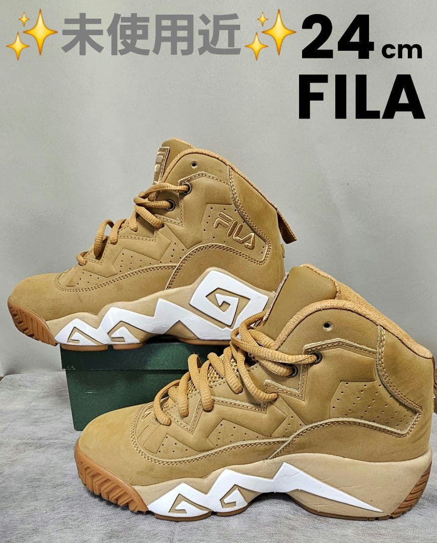 ✨美品✨FILA フィラ スニーカー 24 マッシュバーン　厚底　ライトブラウン