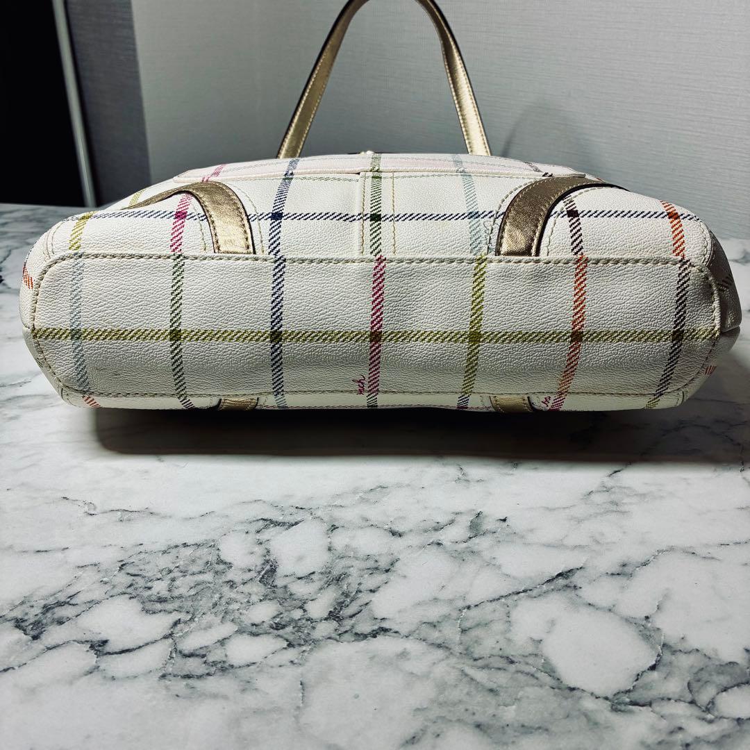 美品 COACH コーチ トートバッグ ショルダーバッグ チェック柄