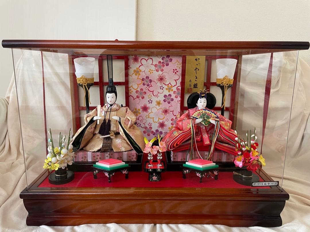 伝統的雛人形 アクリルケース入り　浮舟親王飾